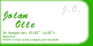 jolan olle business card